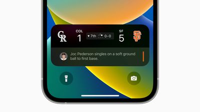 Activités sportives iOS 16 Live MLB