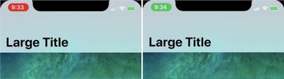 iPhone X status bar