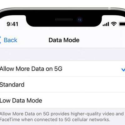 iphone 12 5g cellular data modes