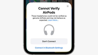 Alerta de AirPods no verificados para iPhone iOS 16