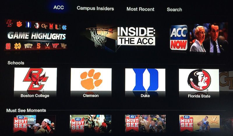 ACC and Campus Insiders Launch New College Sports Apple TV Channel ...