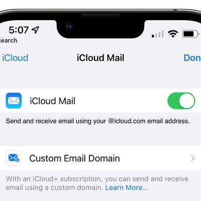 custom email domain mail ios 15 4