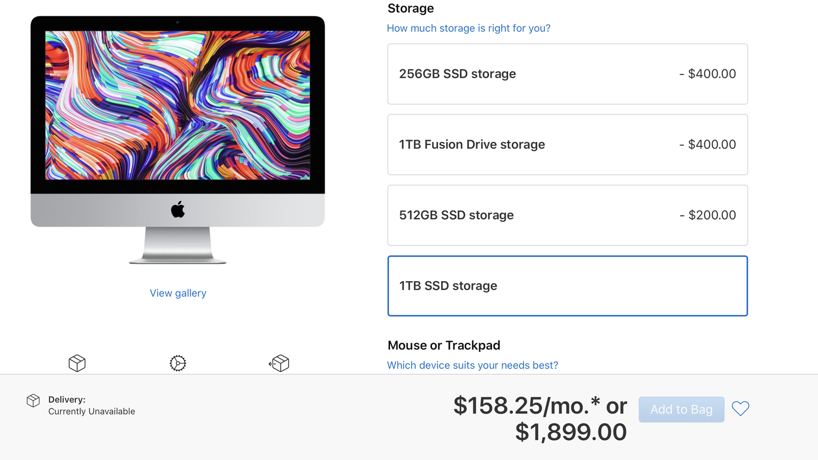 21.5-Inch iMac Currently Unavailable to Order With Upgraded 512GB