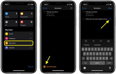 how to add notes and URLs to reminders in iOS 2