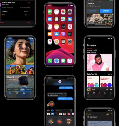 ios 13 dark mode collage