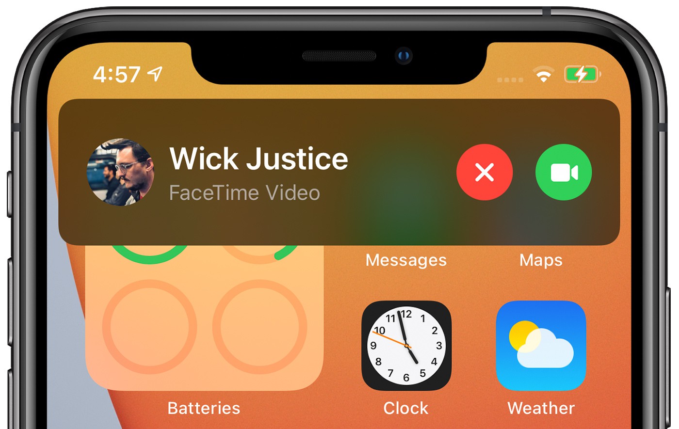 incoming facetime call ios 14