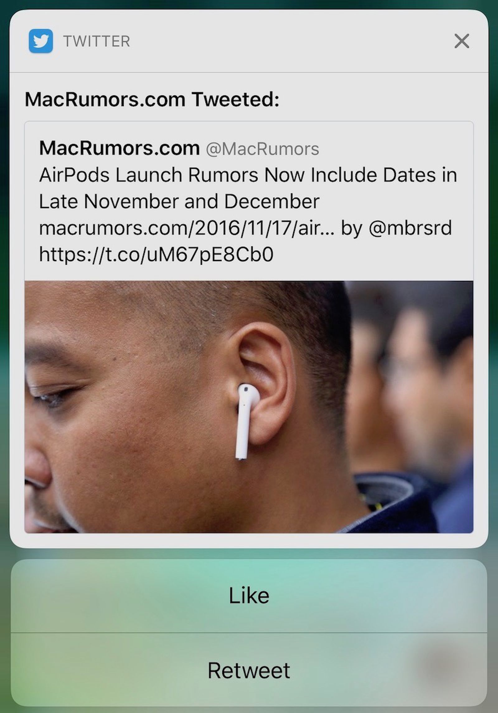 Twitter App Introduces Rich Notifications Support in iOS 10 - MacRumors