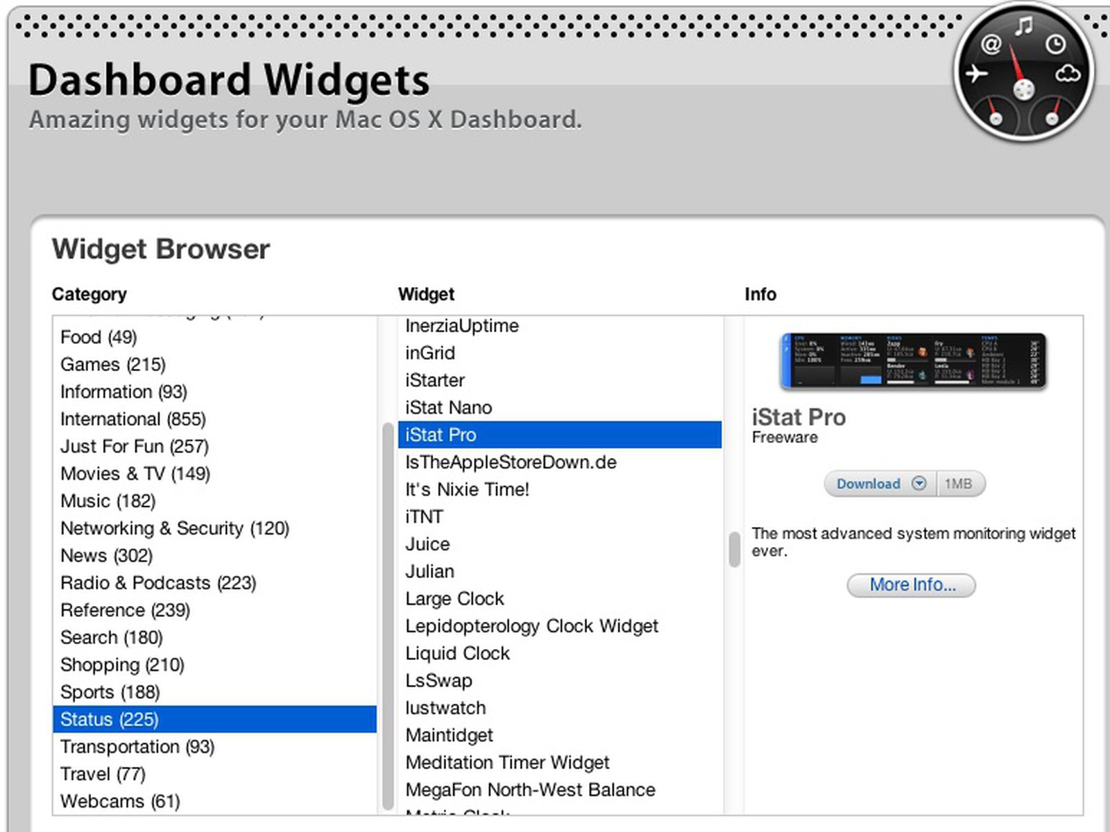 Apple S Dashboard Widget Download Site For Os X Broken Macrumors