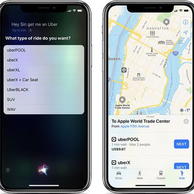 uber apple maps siri