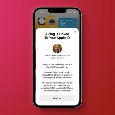AirTag is Linked to Apple ID Feature