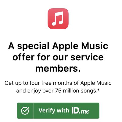 apple music military four month trial
