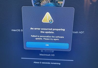 MacOS Big Sur error message