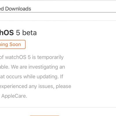 watchos 5 beta 1 pulled
