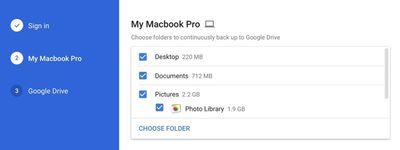 google backup and sync mac os photos libray