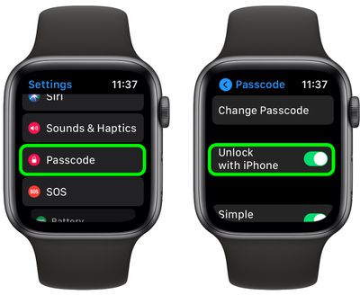 Unlock iphone with apple watch