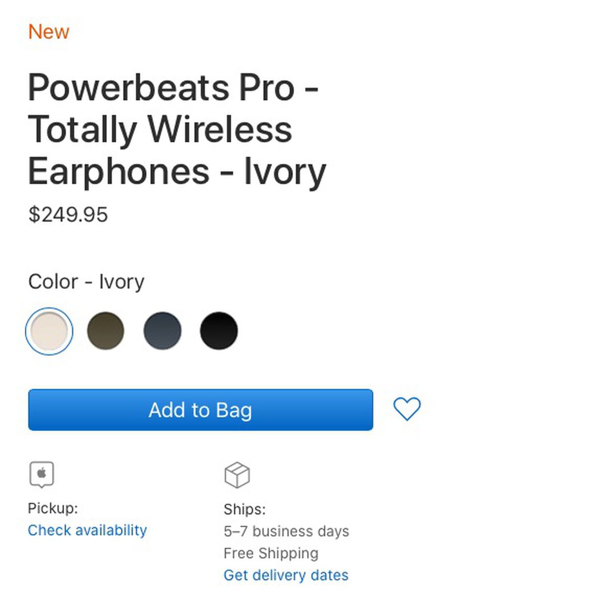 Powerbeats Pro Totally Wireless Earphones - Ivory