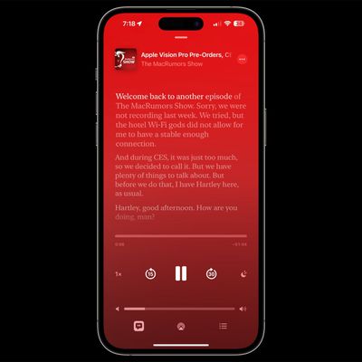 podcast app transcript