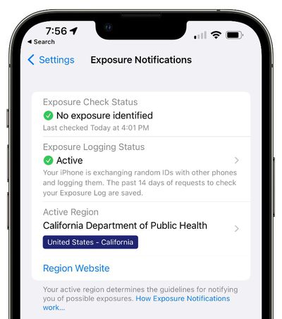 exposure notification exposure status