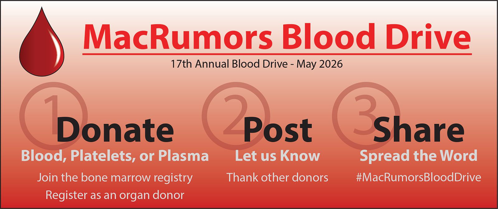 MacRumors 2026 Blood Drive