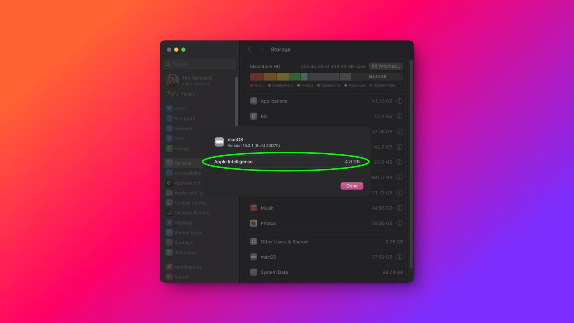 macOS 15.4 Beta 'Hides' Amount of Storage Used by Apple Intelligence
