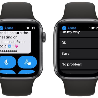 apple watch default replies