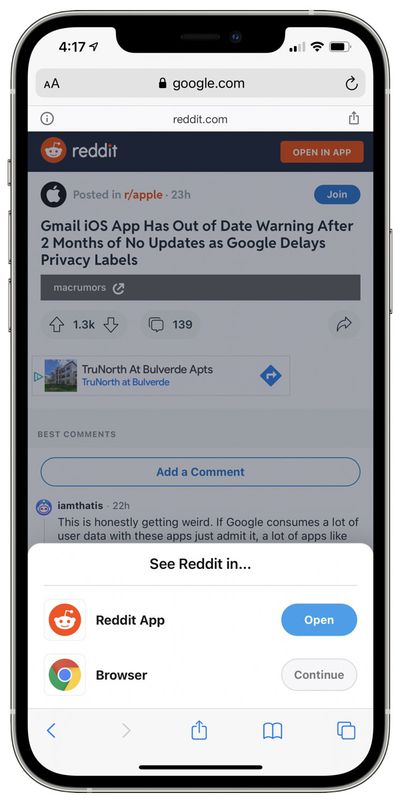 reddit open in app