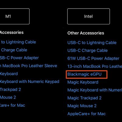 m1 no egpu support