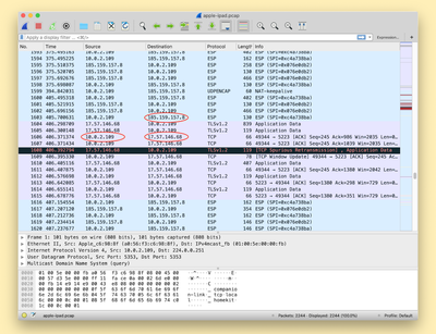 ios device network ip wireshark