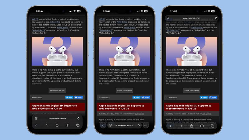 iOS 26: Restore Safari's Old Layout From iOS 18 - MacRumors