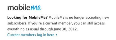 mobileme discontinued