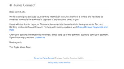 itunes connect email