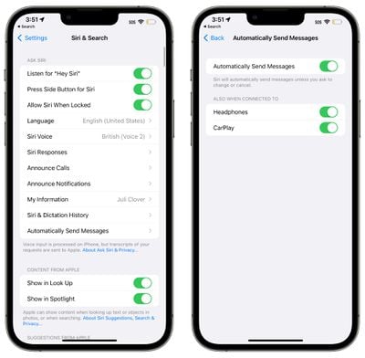 siri automatically send messages ios 16