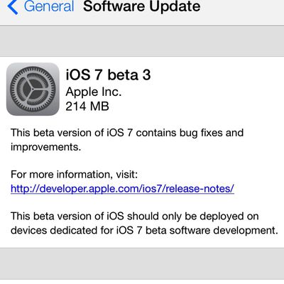 ios 7 beta 3
