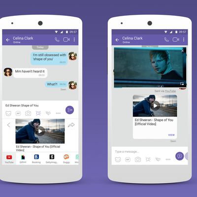 Viber Chat Extensions Youtube Handset