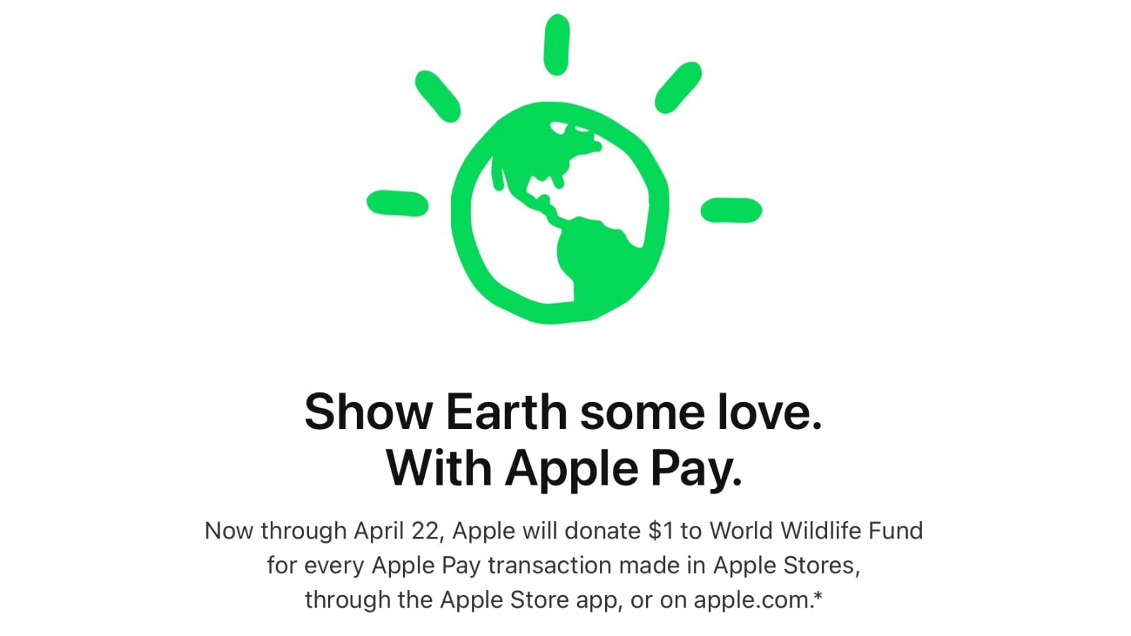 Apple comemora o Dia da Terra com doação de US $ 1 para cada compra na Apple Retailer feita com o Apple Pay