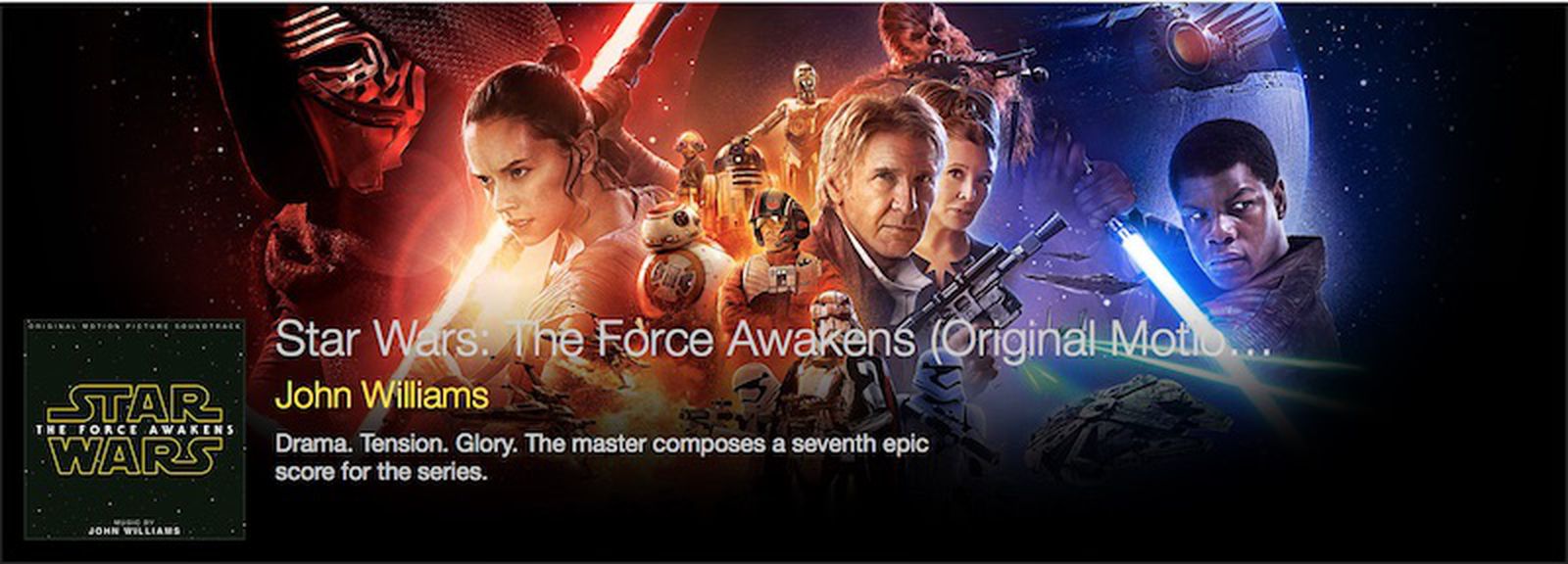 Star Wars: The Force Awakens' Soundtrack Launches on Apple Music