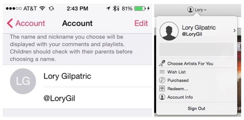 Apple Music Nickname