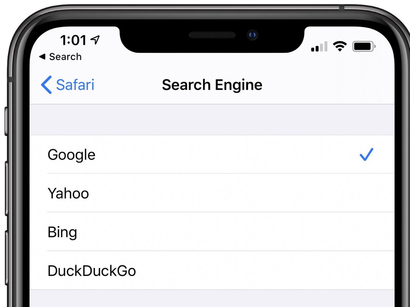 make google default search engine iphone