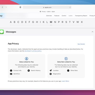 apple privacy labels website