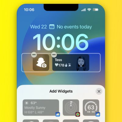 snapchat ios 16 widgets