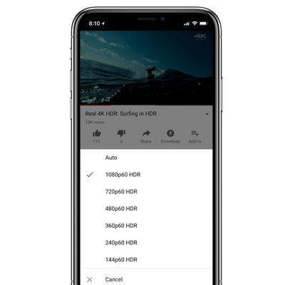 youtube hdr ios app