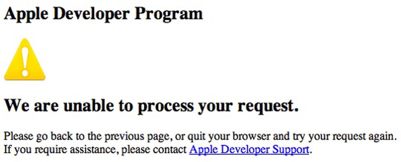 Unable to process your request перевод. Apple тикет