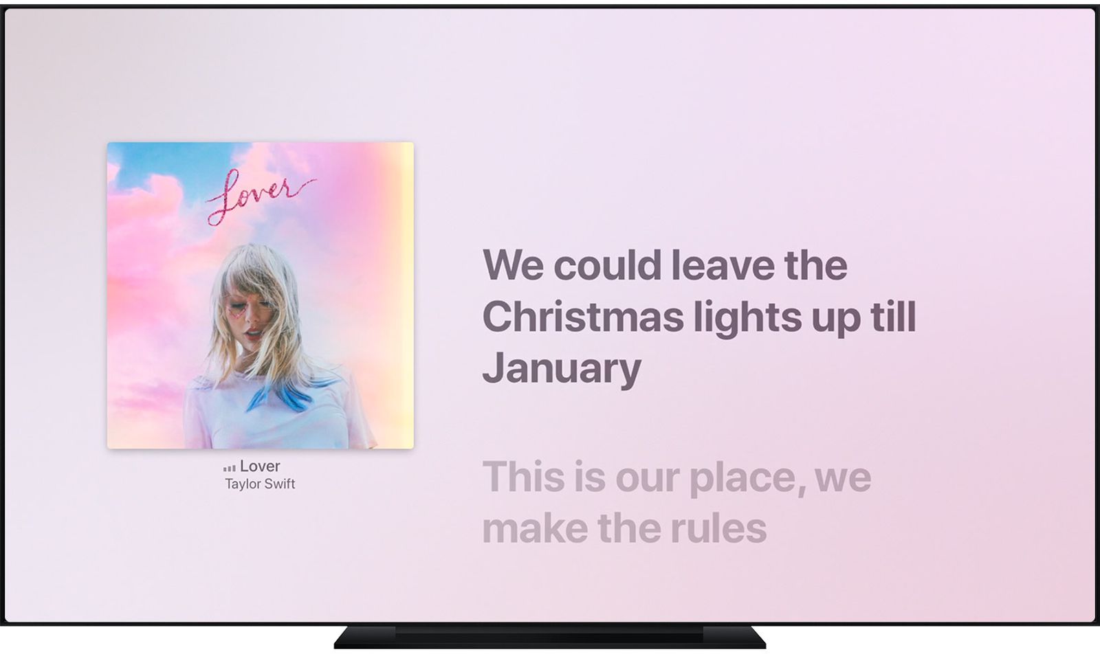 time synced lyrics in apple music on apple tv