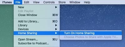 Home Sharing iTunes