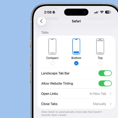 ios 26 safari options