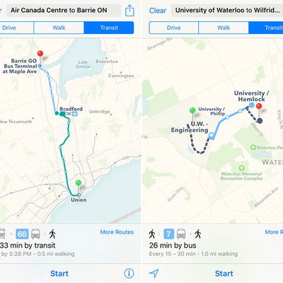 Apple Maps Transit Canada