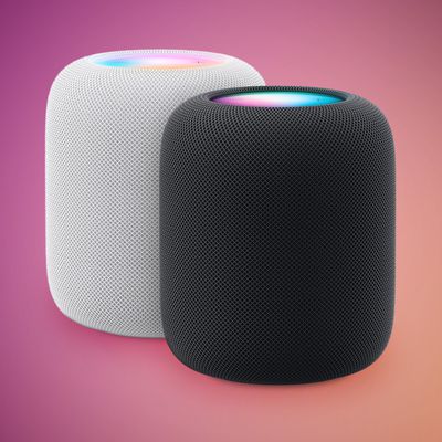 HomePod 2 White and Midnight Feature Purple Orange
