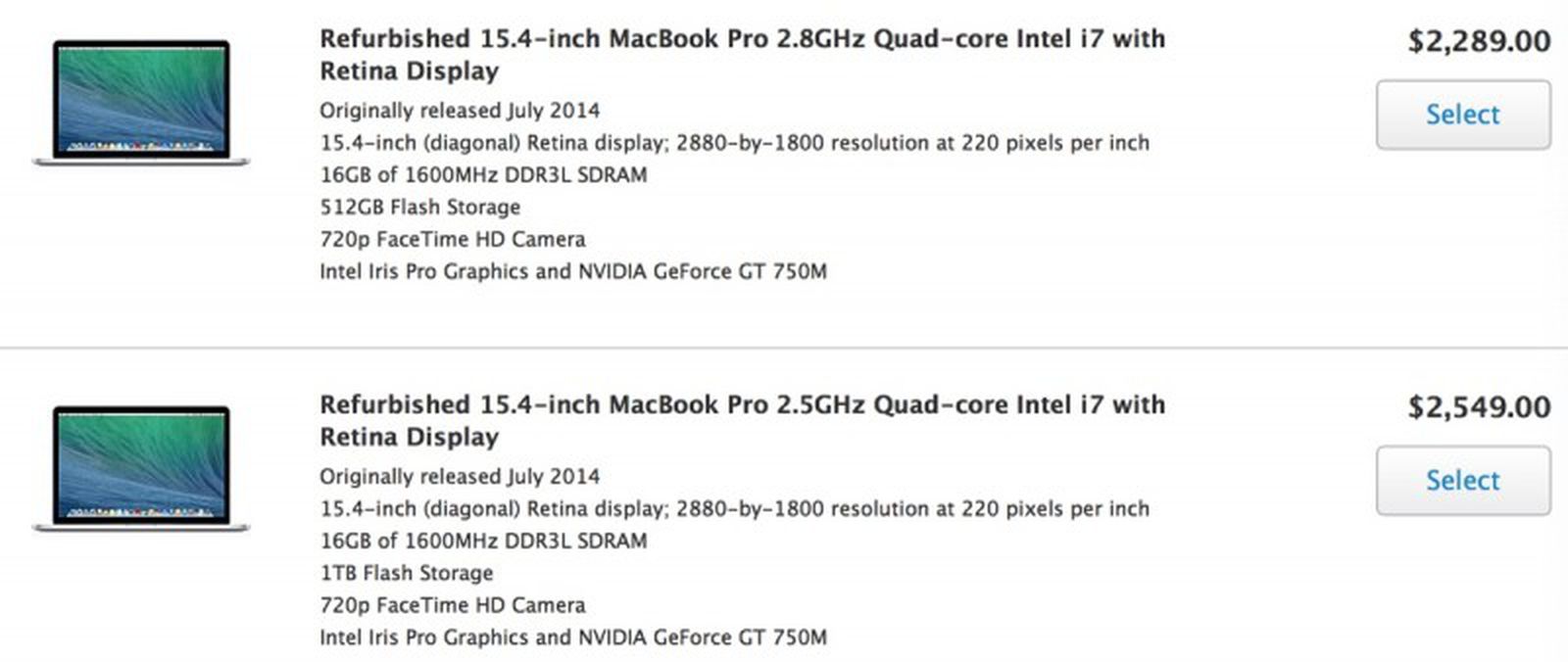 refurbished 2014 macbook pro