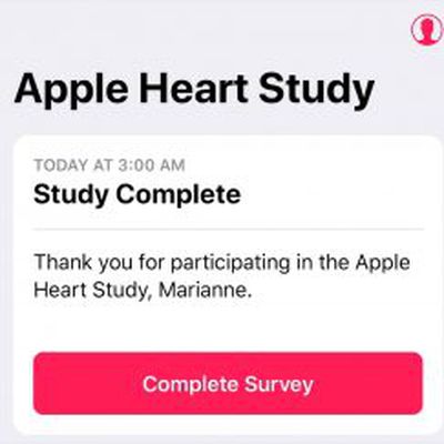 apple watch heart study complete