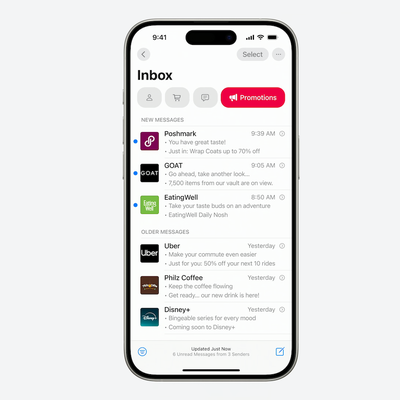 iOS 18 Mail Categorization